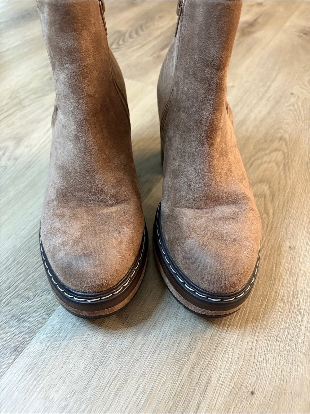 Altar'd State Sonata Platform Booties Tan Suede 7.5 boho classic essential